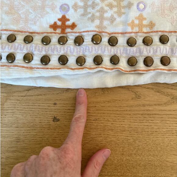 Majorelle - Liza Embroidered Mini Skirt in Cream Pink and Orange - Picture 2 of 5